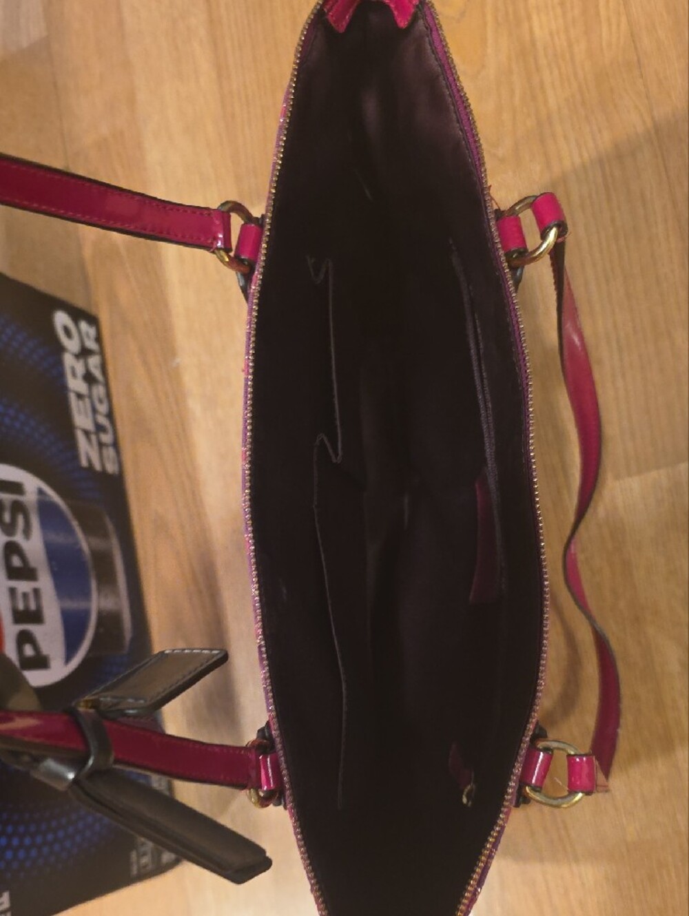Coach Hot Pink Signature Tote with Leather Trim - Picture 2 of 6